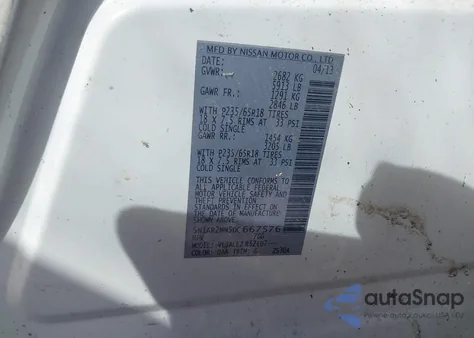 2013 Nissan Pathfinder Sv from USA, damaged, VIN 5N1AR2MN5DC667576